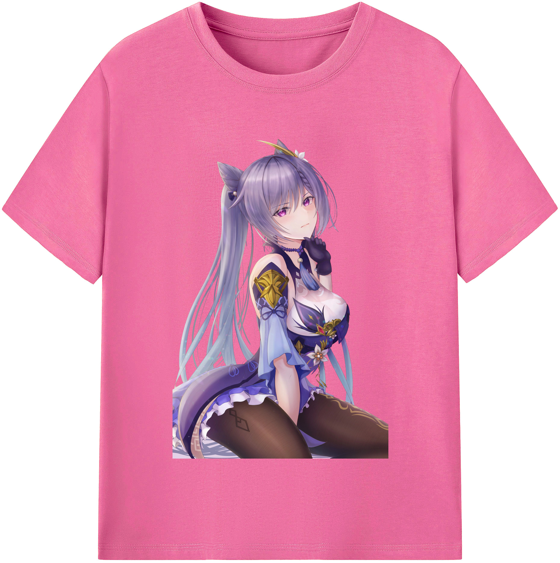げんし神 刻晴 こくせい genshin Kokusei レディースカジュアルプリントTシャツ（綿100％）